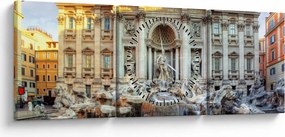 Tablou - Fântâna Trevi (cu ceas) (90x30 cm)