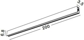 Sina magnetica suspendata cu iluminat in partea superioara Breda 200cm