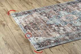 ANDRE 1826 covor lavabil Ornament, vintage anti-alunecare - maro si albastru - SECUNDAR-COTATI PRODUSUL