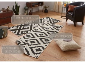 Covor adecvat pentru exterior NORTHRUGS Malta, 80 x 250 cm, negru - crem