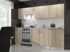Dulap inferior de bucătărie Lula s80 (Alb mat + stejar sonoma). 1068592