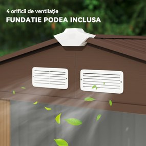 Casuta pentru Gradina, sopron pentru Unelte, magazie din Lamiera de Otel, pentru depozitare si organizare 213x127x185cm Outsunny | Aosom RO