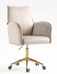 HR280K Scaun Latte din Catifea cu Bază Aurie