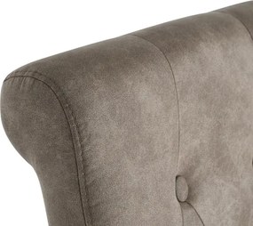 Set de 2 scaune CASA din microfibra taupe si picioare din lemn