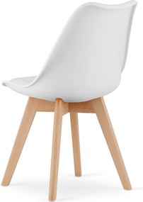 OFERTA Scaun alb BALI MARK cu picioare din fag calitatea a II-a