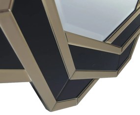 Oglinda rotunda Silvia negru/auriu inchis – Ø80 cm