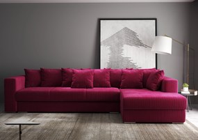 Colțar extensibil dumonde cu ladă de depozitare si sezut confortabil din spuma high-density, Gloria Zoom Red II 320x183 cm