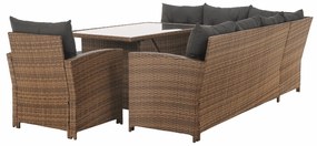 Set mobilier de grădină Senala (gri maro + maro deschis) (pentru 8 persoane). 1116496