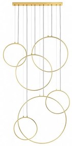 Lustra cu 6 inele LED suspendate Ring XXL auriu