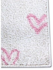 Covor pentru copii alb-roz 160x235 cm Hearts – Hanse Home