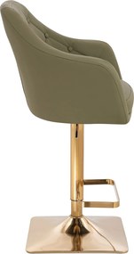 HR831KW Scaun Khaki Piele Ecologica Premium Soft cu Bază Aurie