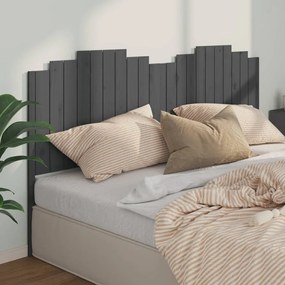 Tablie de pat, gri, 206x4x110 cm, lemn masiv de pin 1, Gri, 206 x 4 x 110 cm