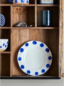 Farfurii albe/albastre 3 buc. pentru desert din gresie ø 22 cm Linora – Bloomingville