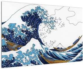 Tablou - Desen japonez, valuri (90x60 cm)