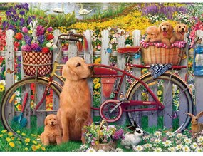 PUZZLE CATELUSI PE BICICLETA 500 PIESE DESIGN NOU - RAVENSBURGER (RVSPA00209)