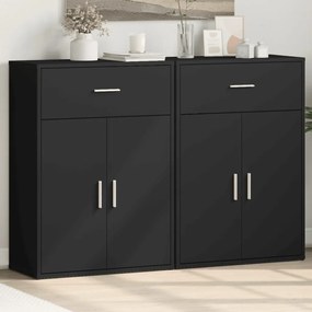 vidaXL Dulapuri, 2 buc., negru, 60x30x84 cm, lemn prelucrat