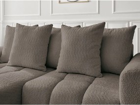 Colțar maro extensibil/cu spațiu de depozitare cu tapițerie din țesătură bouclé (cu colț pe partea stângă/cu șezlong) Roxelane – Bobochic Paris