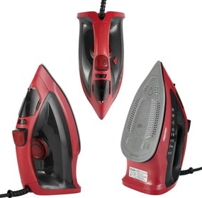 La mâna a doua: Fier de calcat Mesko MS 5031, 3000W, Placa ceramica, Oprire automata, Sistem anti-calcar, Rosu/Negru