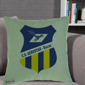 Perna Personalizata CS Aerostar Bacau Fotbal, 40x40 cm, Verde, Husa Detasabila, Perna Inclusa, BEKZ®