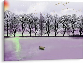 Tablou - Barcă pe lac (70x50 cm)