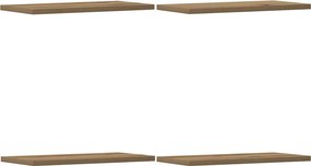 vidaXL Rafturi de perete, 4 buc., stejar artizanal, 40x20x1,5 cm, lemn