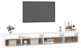 Comoda TV cu lumini LED, alb extralucios, 270x35x40 cm 1, Alb foarte lucios, 270 x 35 x 40 cm