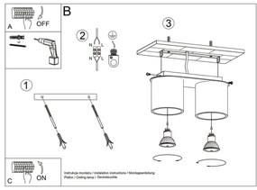 Plafonieră ORBIS 2 2xGU10/40W/230V negru