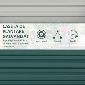 Outsunny Pat de Gradina Suprainaltat Galvanizat Cadru din Otel pentru Cultivare Legume Flori 120x120x30cm Rezistent la Intemperii | Aosom Romania