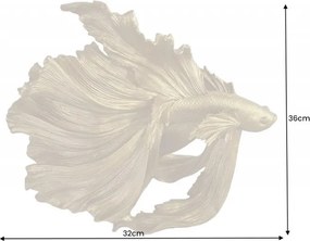 Statueta decorativa extravaganta Fisch Crowntail 35cm, auriu
