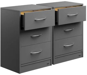 Deuba Set 2 noptiere Eloise 54x39x28 cm - LED antracit