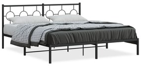 376230 vidaXL Cadru de pat metalic cu tăblie, negru, 180x200 cm