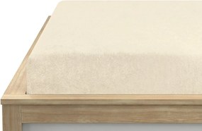 Cearsaf elastic din fleece MOLTON crem 180 x 200 cm