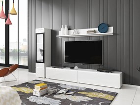 Mobilier living Selwyn I (Alb + Alb lucios ) (iluminat LED Alb). 1054032