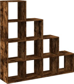 vidaXL Bibliotecă/separator stejar fumuriu 131,5x29x131,5 cm lemn