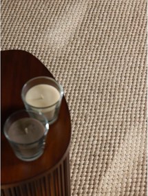 Covor bej țesut manual rotund din lână ø 160 cm Lyon Beans – Elle Decoration