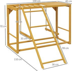 PawHut Structură de joacă pentru găini cu leagăne și scară, pentru 3-4 găini, structură de cățărat din lemn | Aosom Romania