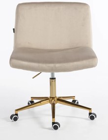 HR150K Scaun Latte din Catifea cu Bază Aurie