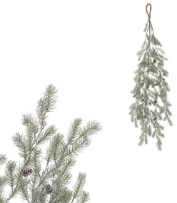 Ramură artificială suspendată cu conuri, 100 cm, efect înghețat