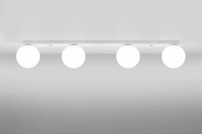 Plafonieră albă cu abajur din sticlă ø 12 cm Umerta – Sollux