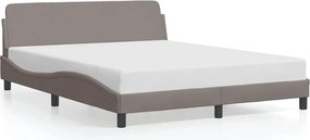 vidaXL Cadru de pat, Dover, gri taupe, 160x200 cm, textil