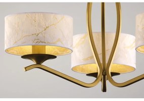 Jupiter 2109 - Lustru pe tijă KASZMIR 3xE27/15W/230V alb/auriu/decor de marmură