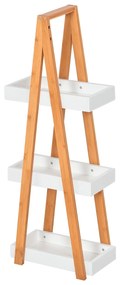 Kleankin Raft de Baie cu 3 Rafturi din MDF și Bambus, Dulap Baie, 30x18x81 cm, Lemn | Aosom Romania