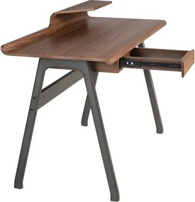 Birou modern din lemn furniruit si fibra de sticla Walnut