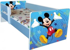 Pat tineret Mickey 2-9 ani,alb-albastru ,saltea cadou