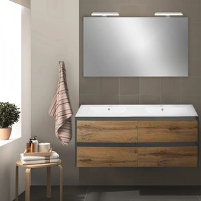Mobilier complet de baie Porto Prime 120 în culoarea stejarului rustic antracit
