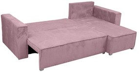 Canapea colt extensibila SMART COSARO mov deschis, cu colt bilateral + 2 perne CADOU