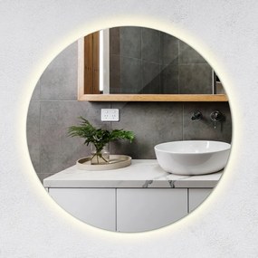 Oglinda decorativa rotunda cu iluminare de fundal LED