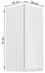 Zondo Dulap superior de bucătărie G30 Aurellia (alb + alb lucios) (D). 1015727