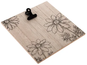 Tablă decorativă din lemn Meadow flowers, din lemn, 16 x 16 cm