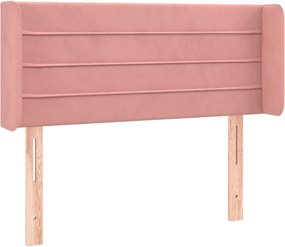 vidaXL Tăblie de pat cu aripioare roz 93x16x78/88 cm catifea
